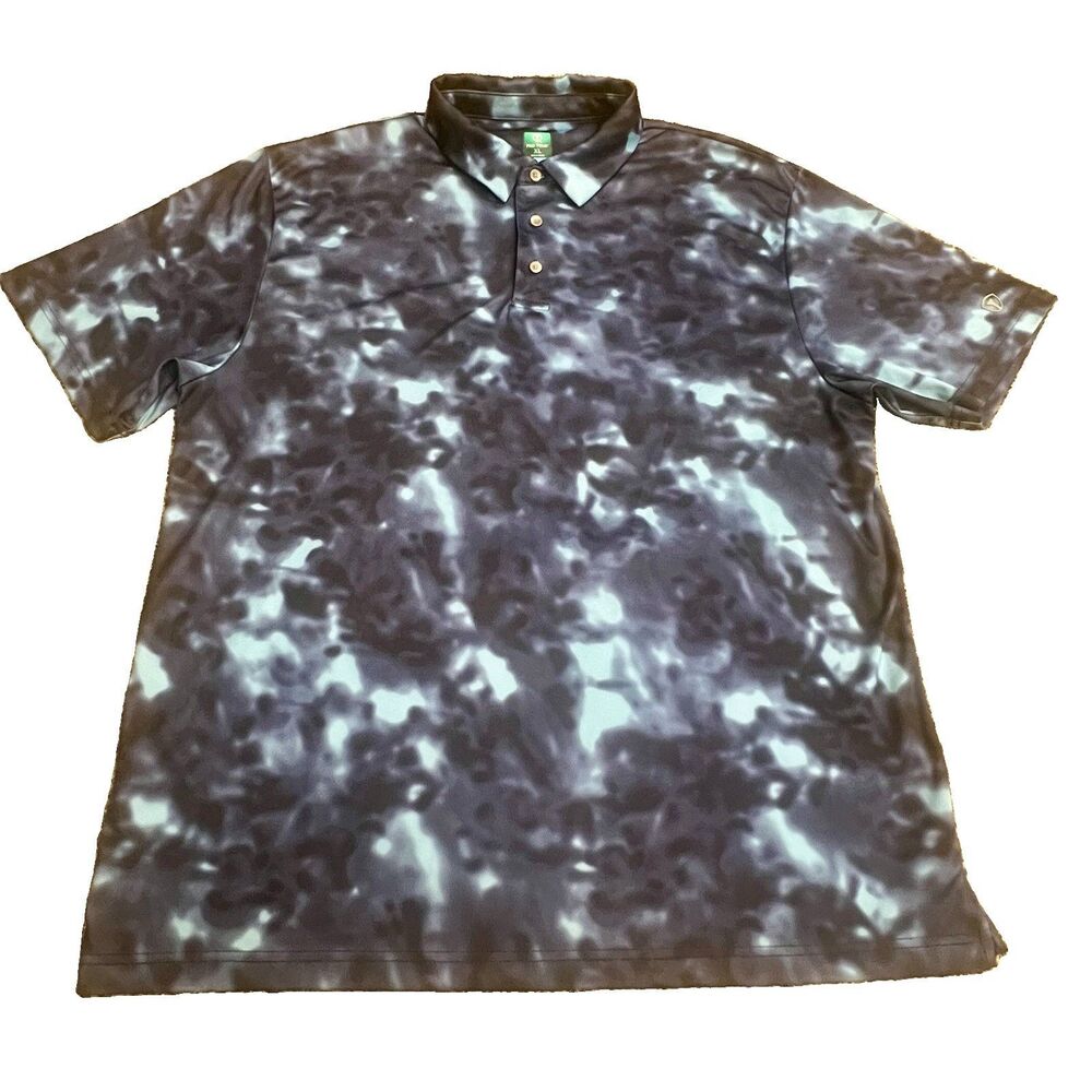 Men’s Pro Tour Golf Polo Sz XL Blue Tie Die Pattern CoolPlay Short Sleeve